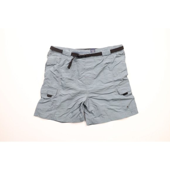 Vintage 90s Streetwear Mens Small Faded Belted Lined Above Knee Cargo Shorts - Picture 1 of 12